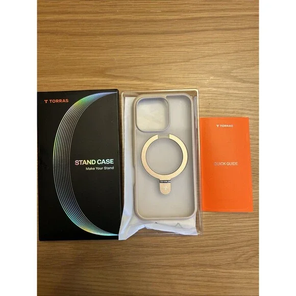 TORRAS iPhone 16 Pro Case Magnetic  Kickstand, Desert Titanium  Rose Gold 6.3" - Picture 2 of 7